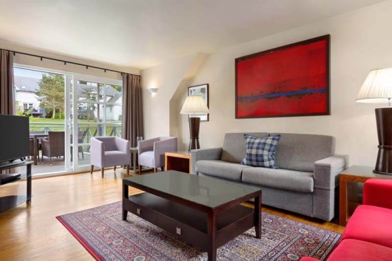 3 Bedroom Lodge living room in Perthshire Scotland at Wyndham Duchally